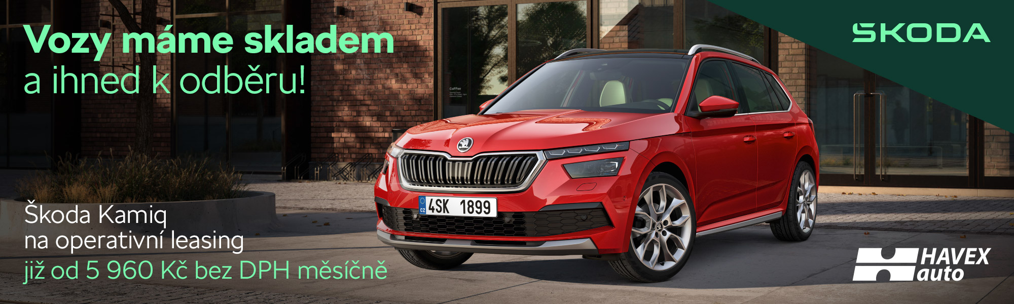 Akční nabídka vozů Škoda Kamiq na operativní leasing